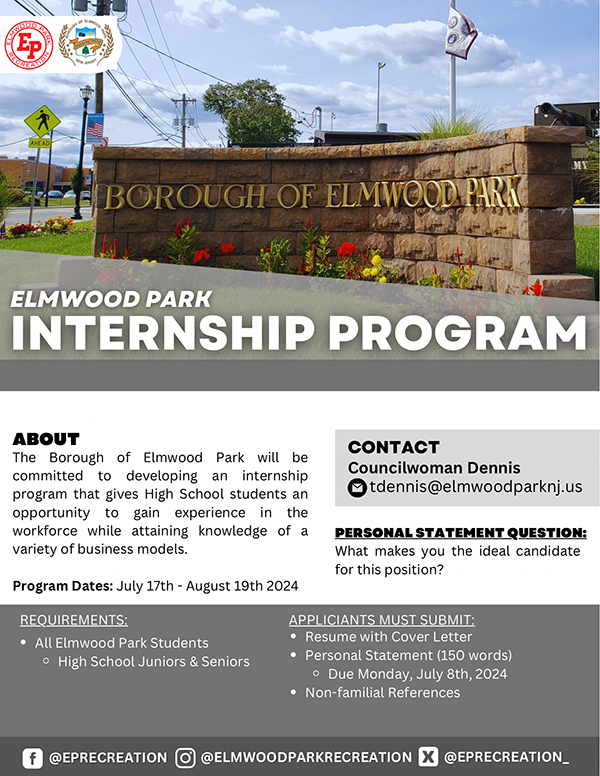 Internship Program flyer