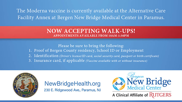 New Bridge vaccine walk-up