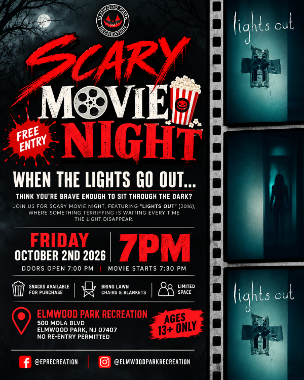 Scary Movie Night 2026 flyer