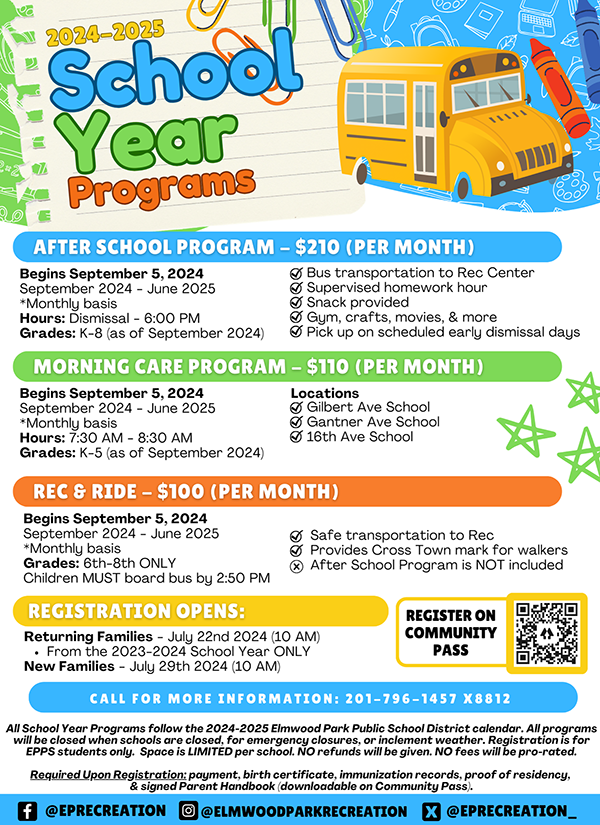 School Year Programs flyer