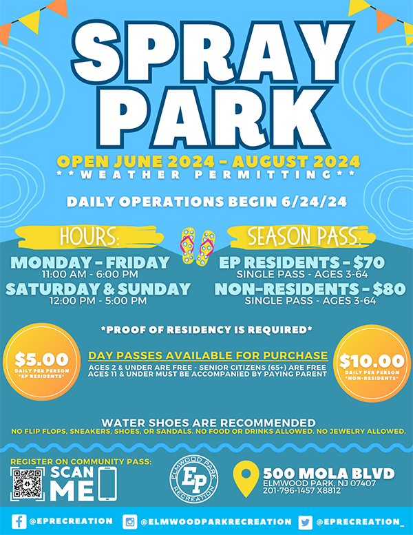 Spray Park 2024 flyer