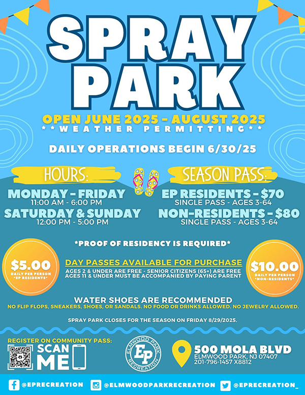 Spray Park 2025 flyer