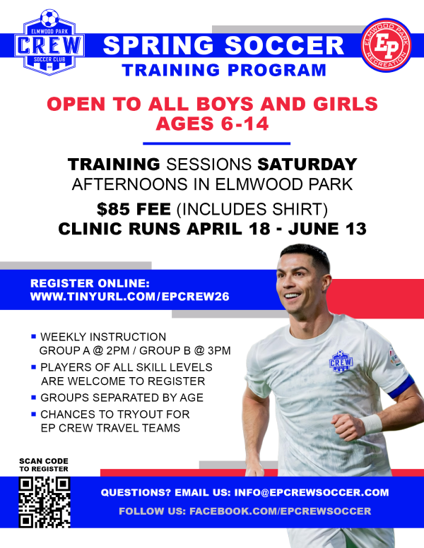 Spring Soccer 2026 flyer